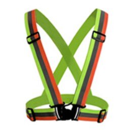 Reflective harness night cycling reflective clothing,adjustable reflective vest reflective elastic band bicycle riding equipment: Fluo Orange Green