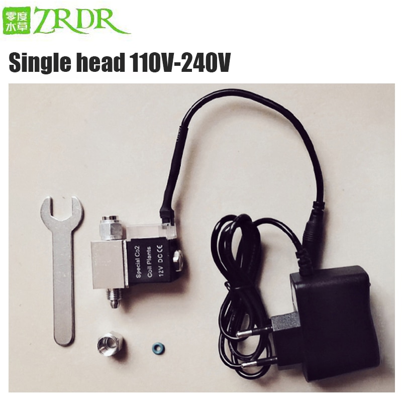 ZRDR CO2 solenoid valve regulator 110v-220v low temperature CO2 solenoid valve, fish tank fish valve DC DC12V single double head