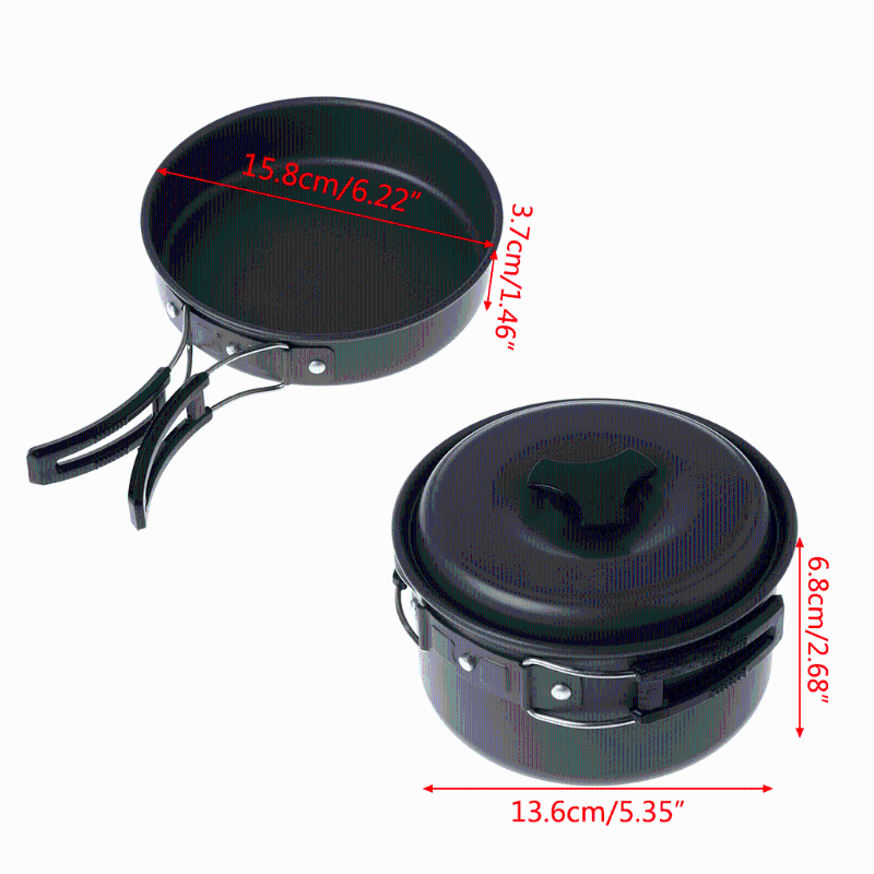 Portátil utensilios Camping mochila cocina Picnic tazón olla Pan 8 unids/set 62KF