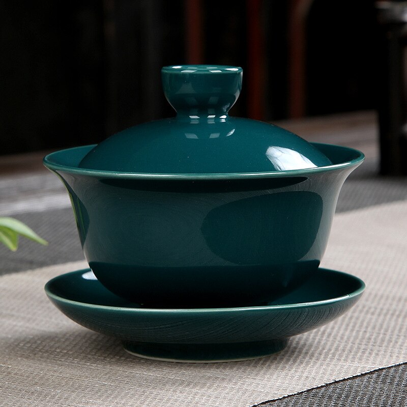 130ml terrin kinesisk keramisk tekop drinkware tekopper kopper porcelæn kinesisk traditionelt tesæt med låg og underkop: 07