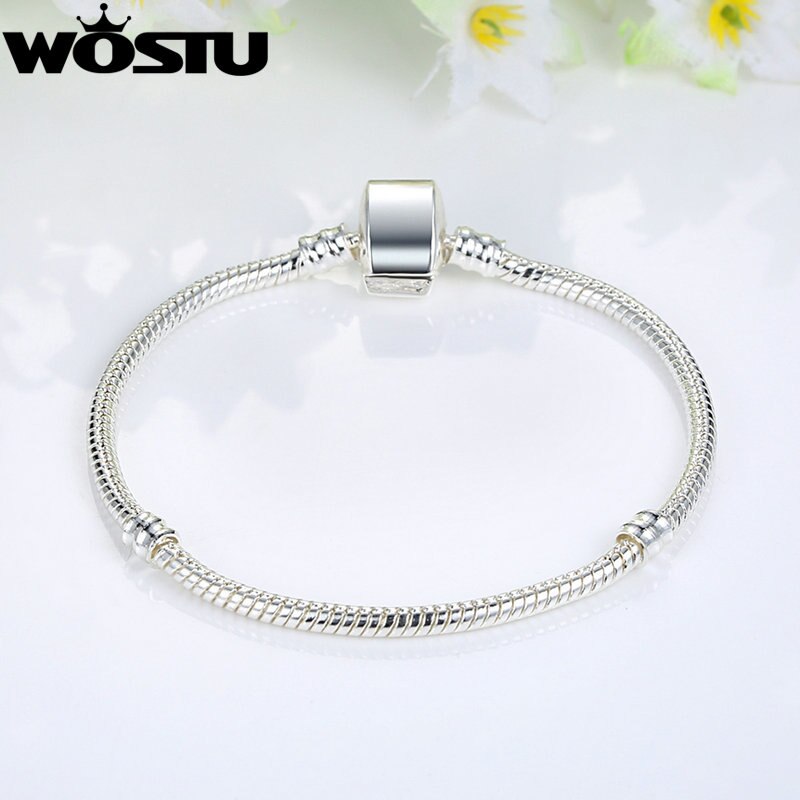 WOSTU Zilveren Snake Ketting Magneet Sluiting Europese Charm Bead Fit WST Armband Sieraden Voor Vrouwen Mannen ZBB9010