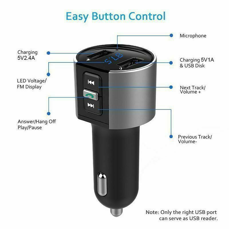 Draadloze bluetooth fm-zender voor in de auto,  mp3 radioadapters, autokit, 2 usb-laders