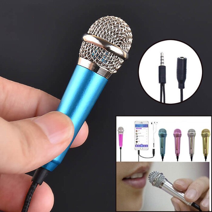 Universal Phone Microphone with 3.5mm earphone connector Mini Jack Mic For iPhone Android smartphone laptop PC: White