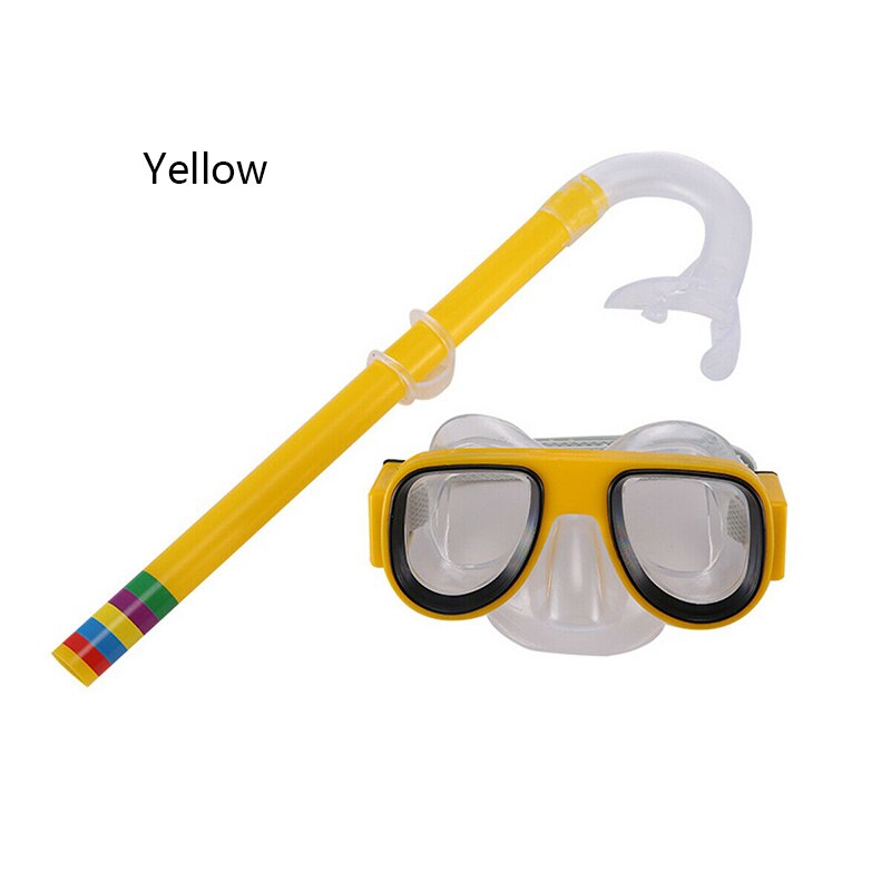 Børnesikker snorkling dykkermaske + snorkelsæt pvc 5 farver scuba svømmesæt vandsport til barn 3-8 år: Gul