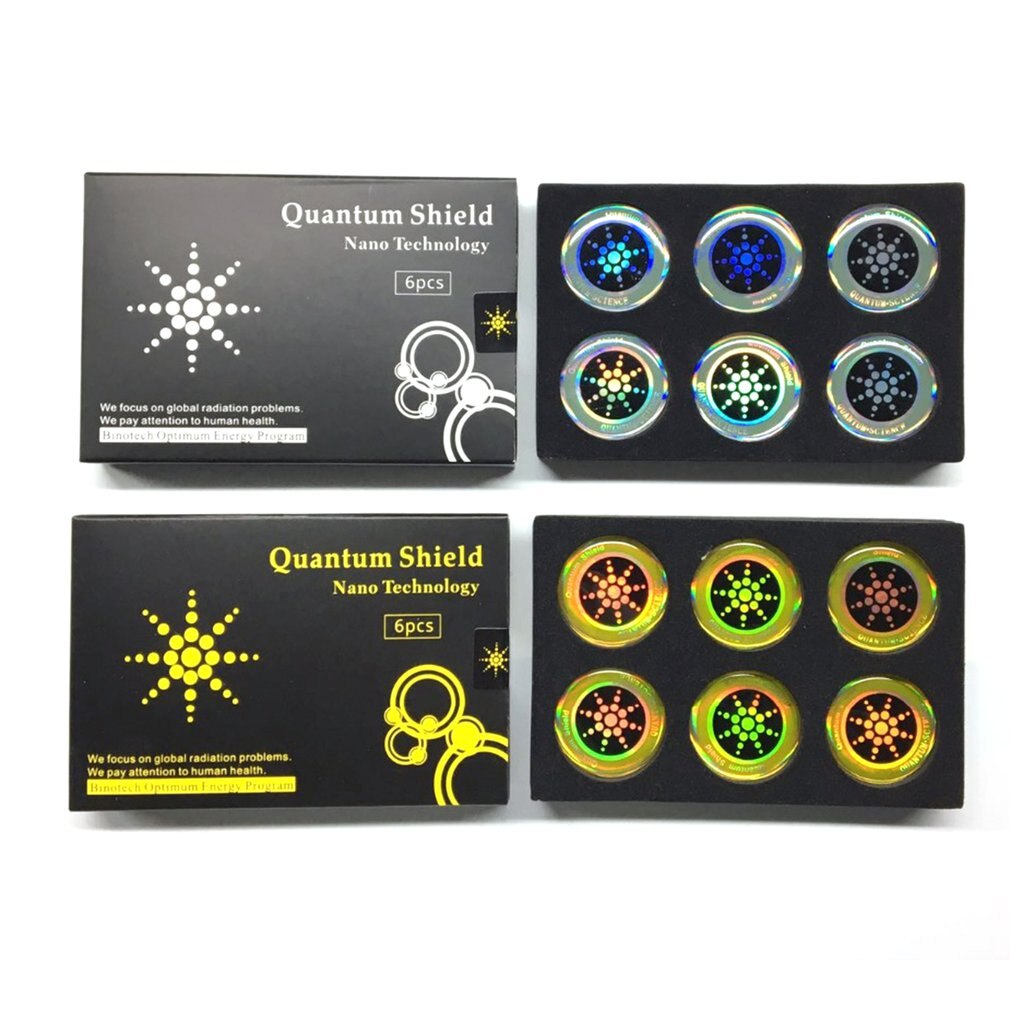 6Pcs/Boxs Ronde Scalaire Quantu M Shield Energie Sticker Met Negatieve Ionen Anti Straling Bescherming Van Emf Fusion telefoon Sticker