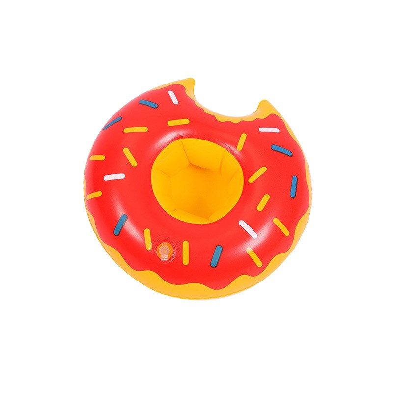 Verano cubo nube Arco Iris portavasos inflable piscina flotador cerveza beber enfriador Mesa Bar bandeja playa natación anillo: Donut A Cup Holder