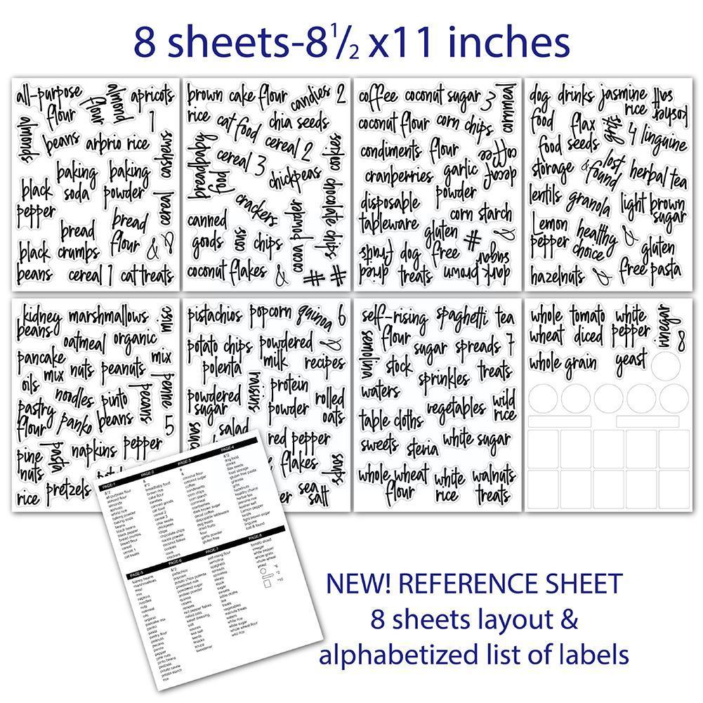 Label Sticker Kitchen Pantry Labels Printed Transparent Waterproof Pantry Food Sticker For Containers Storage Jar Self Adhe R1q5