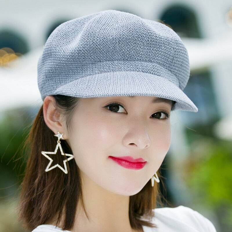 Sombreros de sol con tapa respirable para mujer, sombreros de de estilo británico, casuales, de paja , plegables, con protector solar, para viaje,: gray