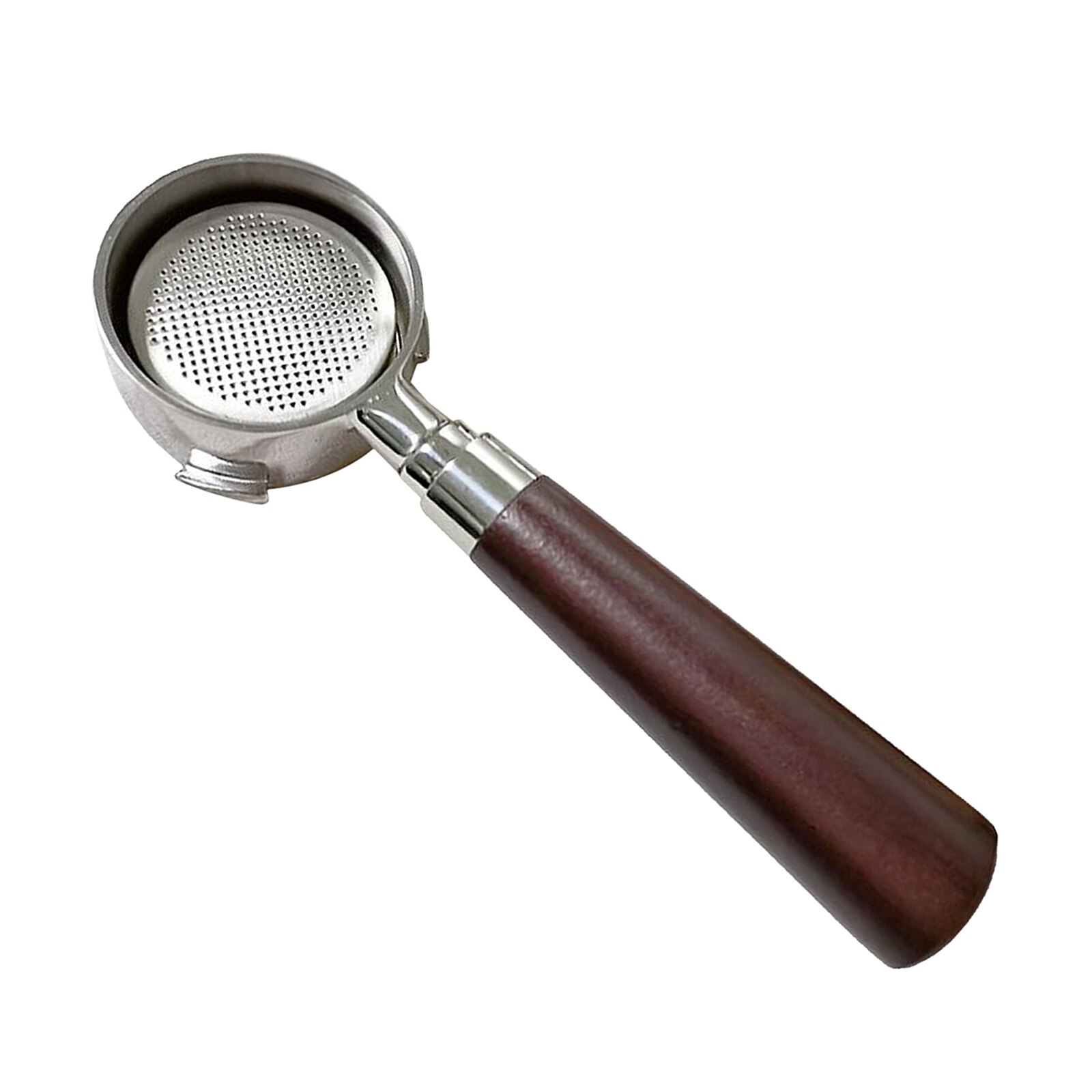 Koffie bodemloze portafilter, doseerring espresso koffie trechter, houten handvat filterhouder , 51mm