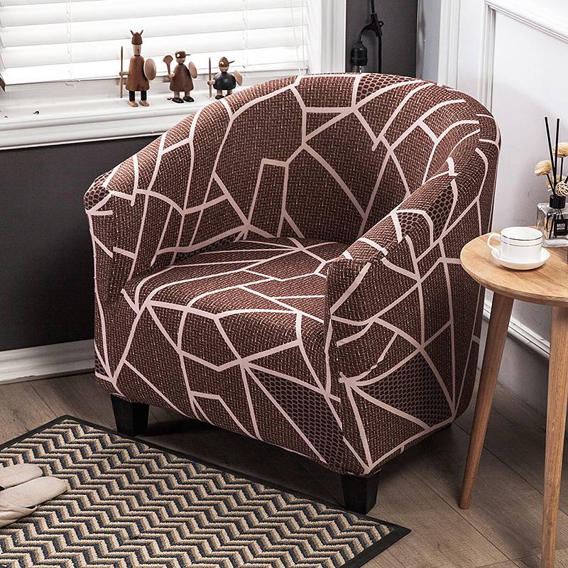 Venytettävä nojatuolin päällinen geometrinen amme kahvi sohvan päällinen klubituoli sohvan slipcover olohuoneen kodin huonekalujen suojaan