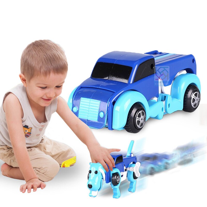 Leuke cool Wind up Automatische transformeren Hond auto Voertuig Clockwork hond dier hond speelgoed voor kinderen jongen meisje auto speelgoed voor kids