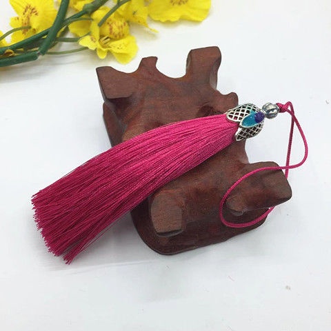 2-6Stck17cm Seide Quaste Randbereich Krone Quasten trimmen Vertikale Anti falten anhänger Quaste pinsel für vorhänge schmuck DIY Heimat Dekor: M / Elfenbein