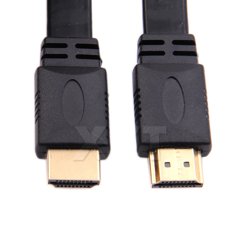 Czarny 30-centymetrowy krótki kabel Full HD zgodny z HDMI Obsługa wtyczki 3D męskiej na męską Płaski kabel do audio-wideo HDTV TV Wysoka jakość