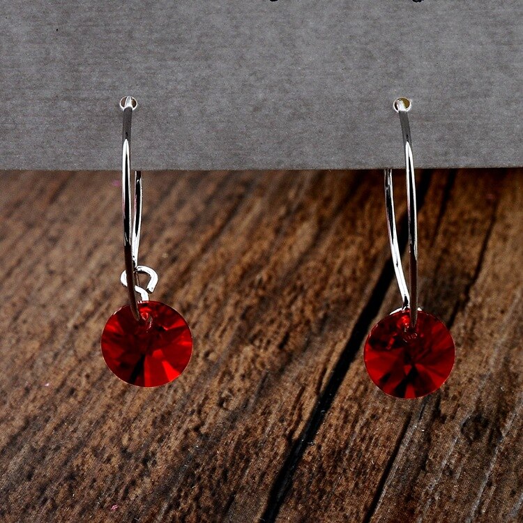 Pendientes simples con perforaciones de cristal austriaco, pendientes de temperamento populares, aretes minimalistas súper brillantes, joyería E462, 1 par