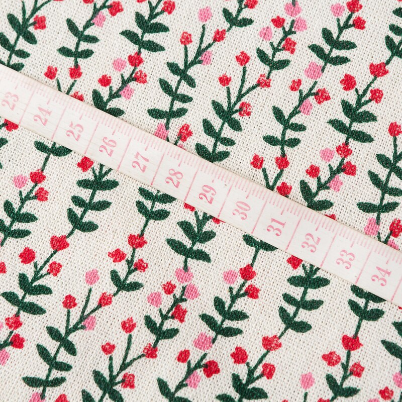 Green Leaf Printed Linen Fabric Canvas Cotton Linen Fabric DIY Sewing Cotton Linen Material Pillow Curtain Sofa Cloth Material