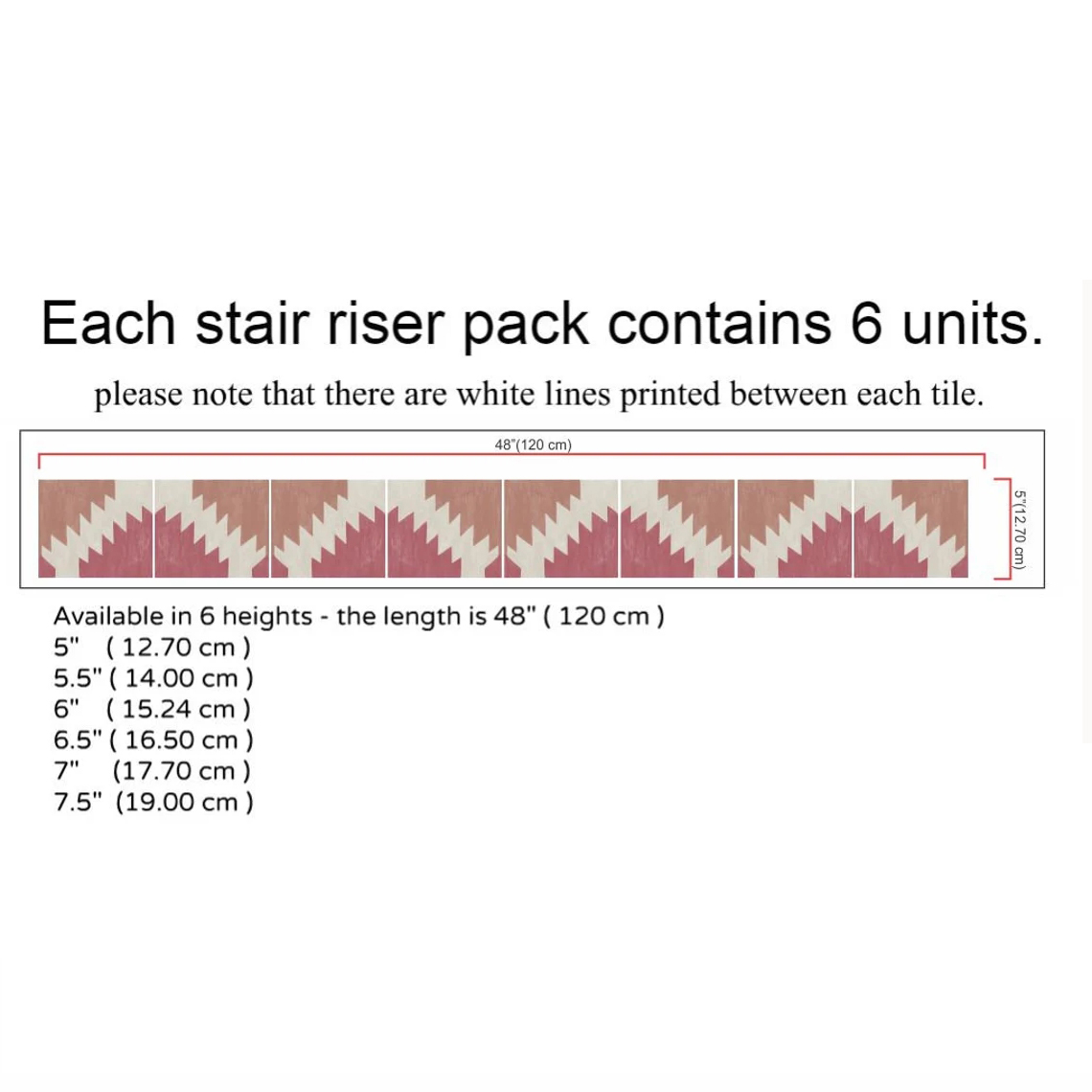 Vinyl Stair Stickers Mural for Stairs Decoration PVC Removable Self Adhesive 3D Sticker Decals 19x120cmx6pcs: 2021TS002-3 / 14cmx120cmx6pcs