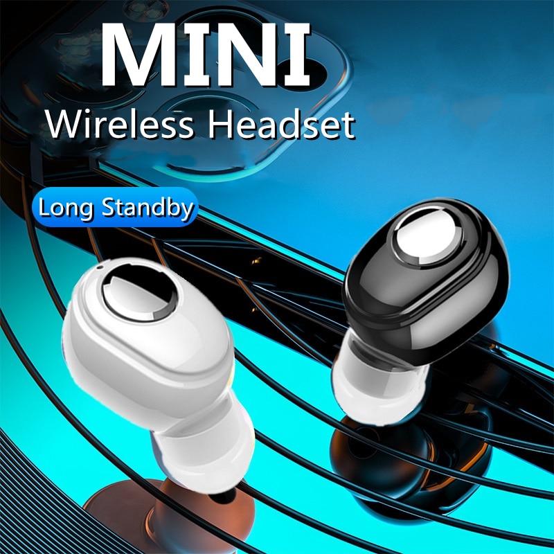Draadloze Bluetooth Koptelefoon In-Ear Enkele Mini Oordopjes Handsfree Bellen Stereo Muziek Headsets Met Microfoon Voor Smart Phones