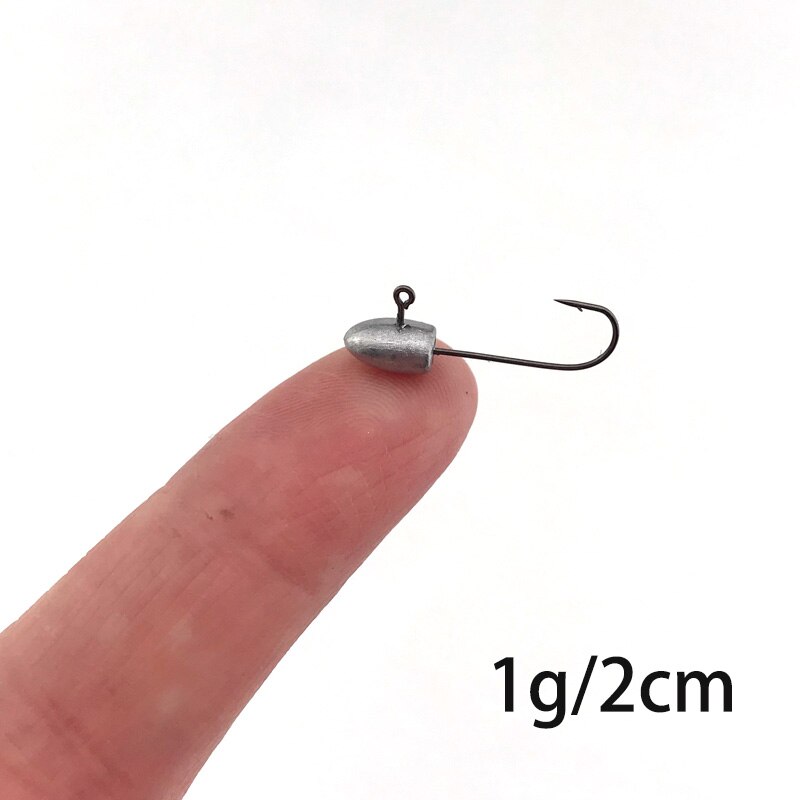 Anzuelo de gusanos pequeños y suaves de OBSESSION, anzuelo de Rockfish 1g, 2g, 3g, 4g, 10 Uds., Mini anzuelos de plomo para pesca de carpa: 10pcs 1g 2cm