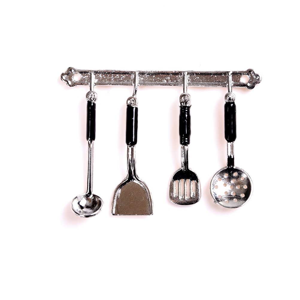 5 Stk/set 1:12 Poppenhuis Miniatuur Metalen Keukengerei Brons Poppenhuis Model Cook Set Klassieke Keuken Levert Onderdelen Speelgoed Hobby: Zilver