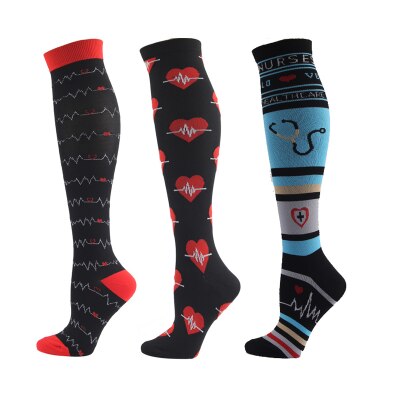 Men Women Nurse Basketball Riding Outdoor Long Tube Compression Socks Sports Running Fitness Socks Natural Hiking Ciclismo: 5 / S/M