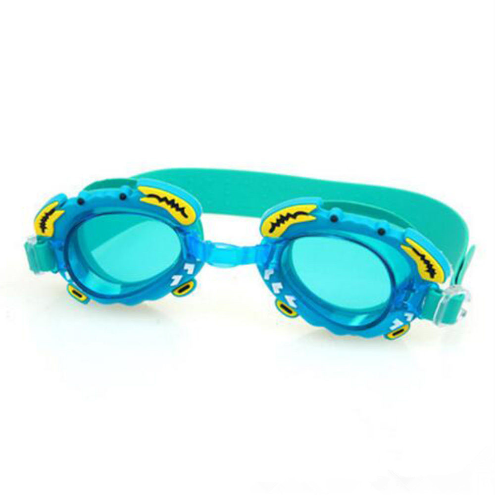 1PCS Baby Kids Adjustable Frog Cartoon Goggles Anti-fog Summer Swimming Glasses: Sea Blue