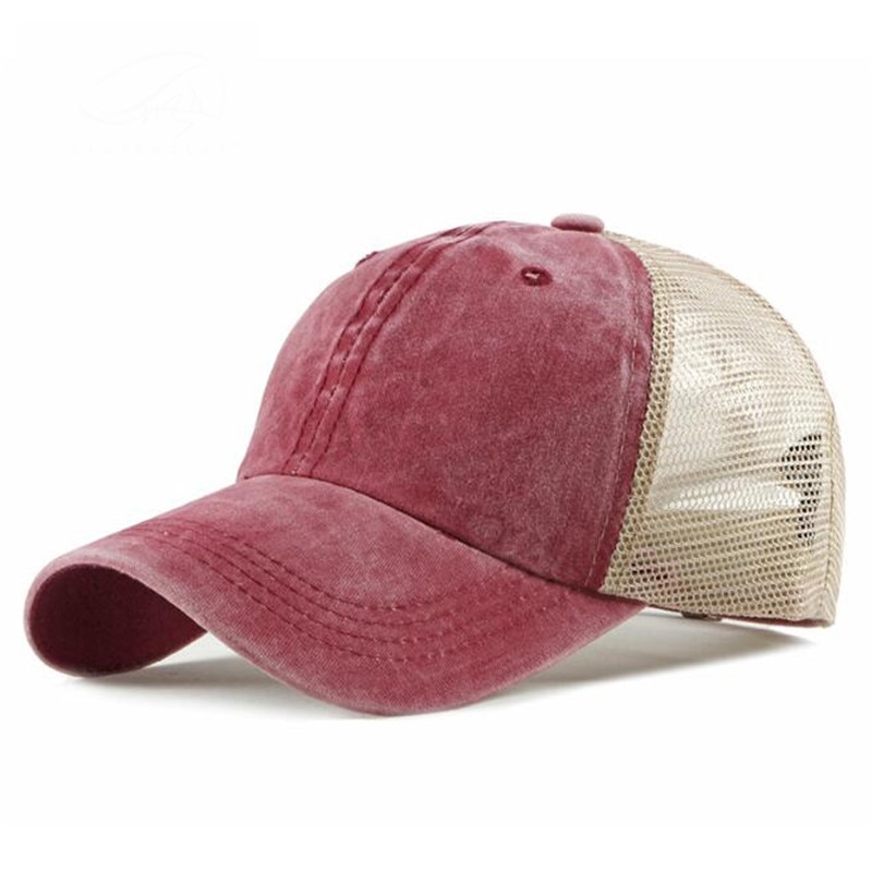 De Dames Katoen Ademend Mesh Baseball Hoed Mode Gewassen Katoen Unisex Zonneklep Strand Caps Voor Man