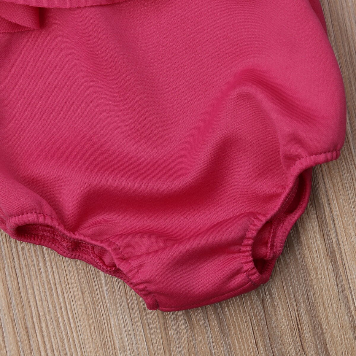 Nieuw Mooie Infant Kids Baby Meisjes Zomer Bodysuits Korte Ruches Mouwen Off Shoulder Solid Jumpsuits Outfit 0-12M