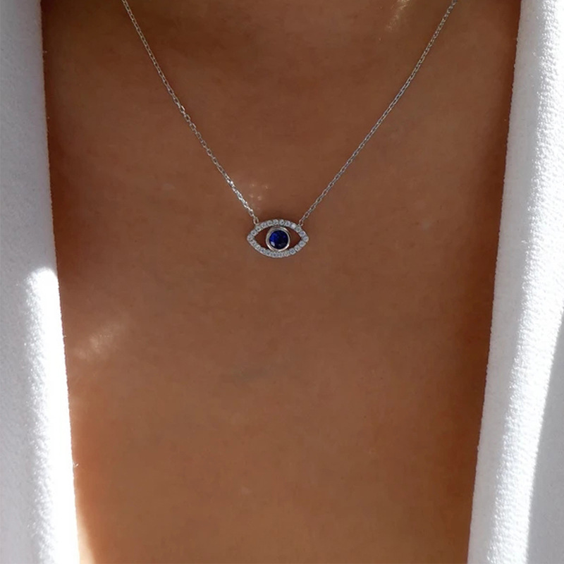 Collier porte-bonheur turc Double couche avec pendentif mauvais yeux pour femmes, Micro pavé de strass, chaînes de clavicule, bijoux