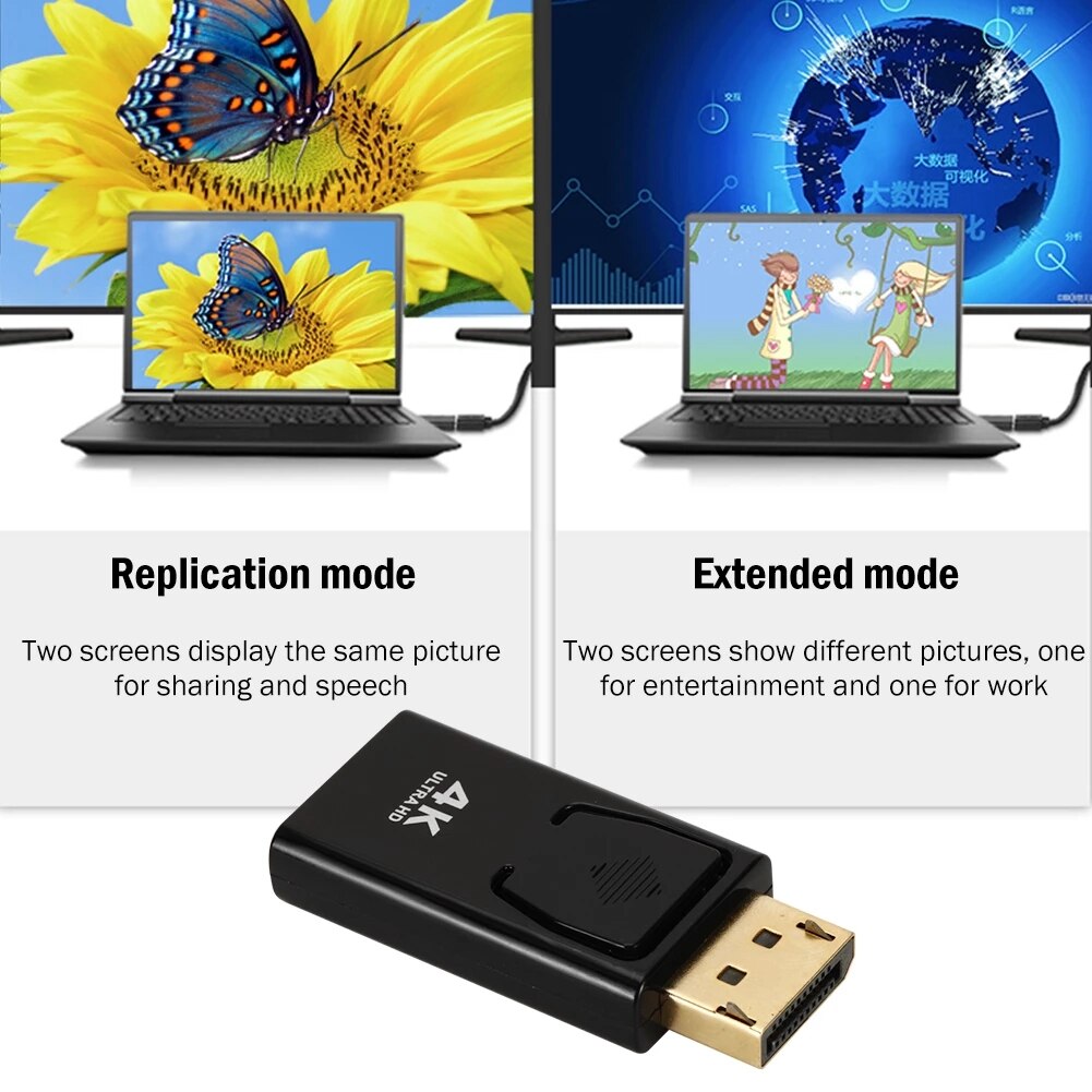 DP to HDMI-compatible Male to Female Adapter Converter 4K@60Hz Displayport 1.2 to HDMI Female Adapter for Monitor Projector