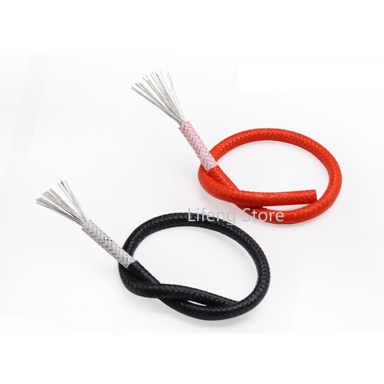 Fil de Silicone tressé en Fiber de caoutchouc, carré 1mm isolé, câble chauffant électrique, en cuivre, haute température, carbone