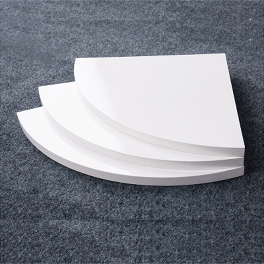 1 pc Storage Rack Wooden Triangle Fan Shape Wall-mounted Decorative Sundries Organizer Bookshelf Corner Shelf