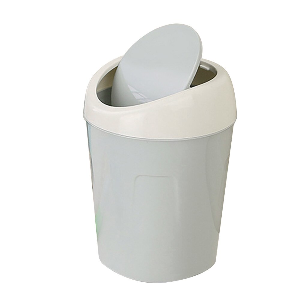 Mini Flip Lid Waste Bins Home Living Room Desktop Bedside Plastic Trash Garbage Can Rolling Cover Dustbin Home Office Supplies