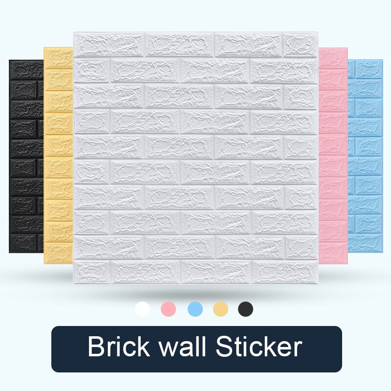 1PCS Self Adhesive Foam Wallpaper Waterproof 3D Brick Wall Panel Living Room Brick Stickers Bedroom Kid Brick Papers Home Decor