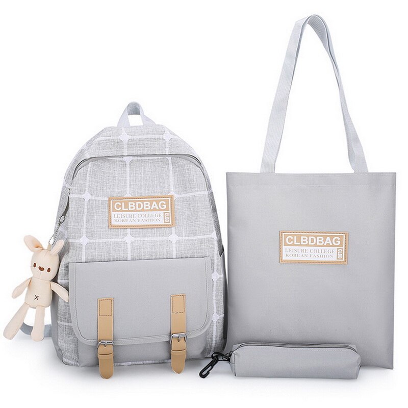3 pièces/ensemble fille collège sac d'école décontracté nouvelles femmes sac à dos rayé livre Packbags pour adolescent voyage épaule sac à dos