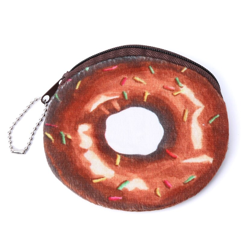 Cartoon Coin Purse Donuts Zipper Change Wallet Card Holder Women Student