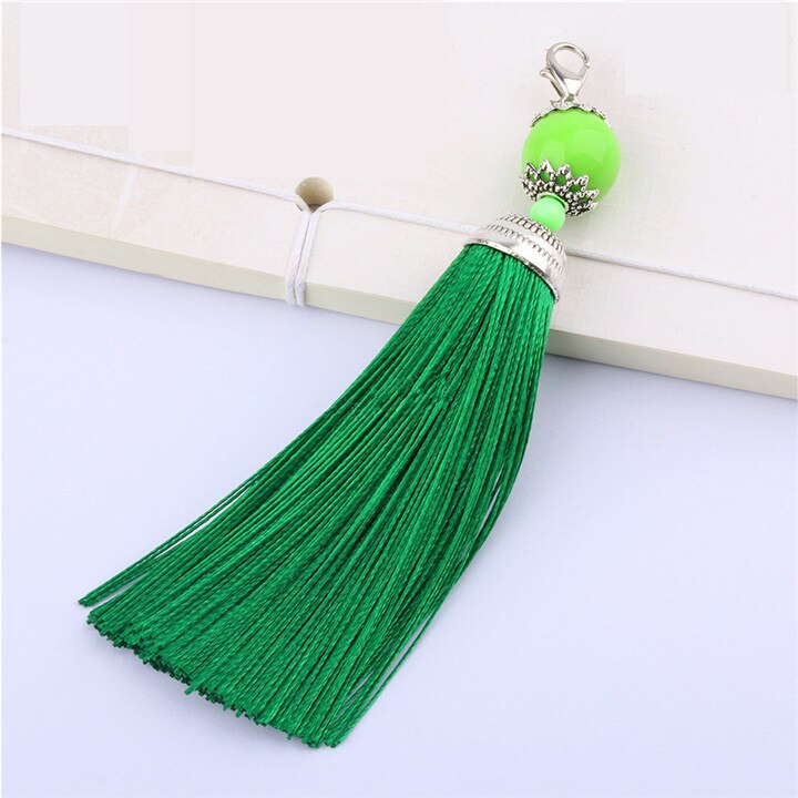 3 stuks gladde zijden kreeftensluiting kwastjes franje hanger diy knutselen kwastjes versieringen kleding gordijnen decoratie oorbellen sieraden onderdelen: Groene kwastjes