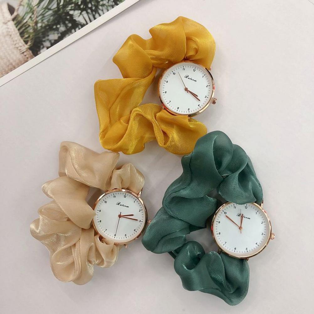 Polshorloge Koreaanse Lint Digitale Horloge Kleine Fee Elegante Persoonlijkheid Student Meisje Quartz Horloge Zonder Sluiting Armband Horloge