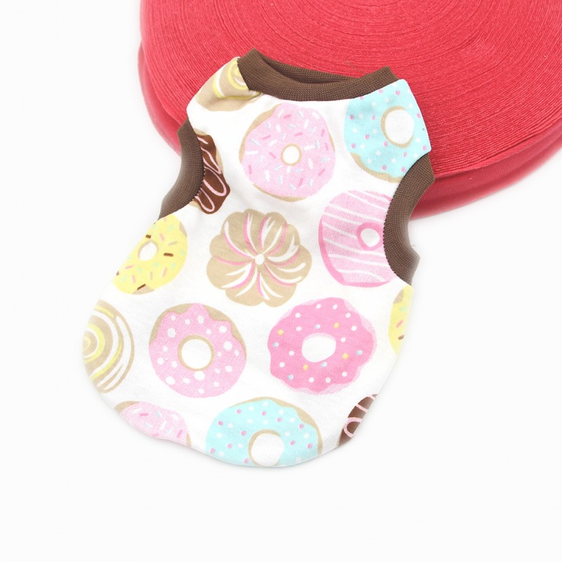 Cute Dog Vest Summer Chihuahua Dog Clothes Bichon Dog Costume Thin Ventilate Sweatshirt Pet Clothing Cotton Print Cat T-Shirt: XS / Blue