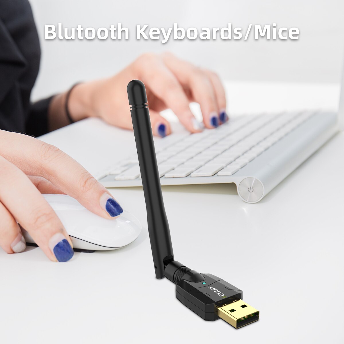 EDUP B3536 100M Bluetooth Adapter USB Bluetooth 5.1 Wireless Receiver Transfer For PC and Desktop Audio Wireless Mouse Adapter