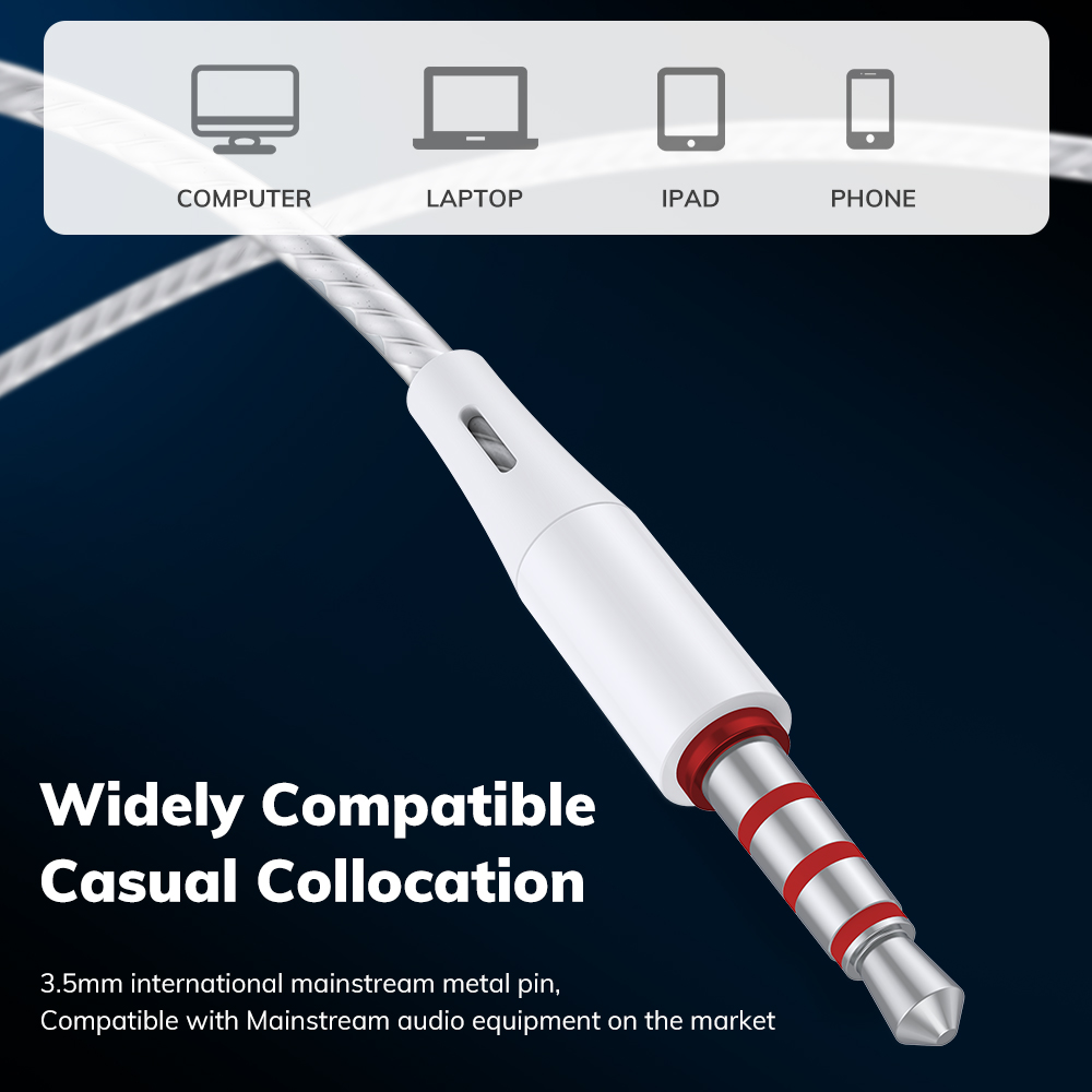 TOPK F20 in-ear Headphone HiFi Sound Built In HD Mic Universal 3.5mm Plug Original Headset Sport Headset