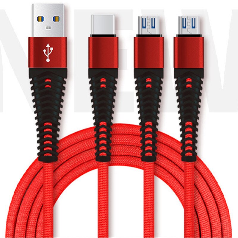 1m micro usb tipo c relâmpago adaptador de carregamento rápido para iphone xs max samsung xiaomi trançado cabo