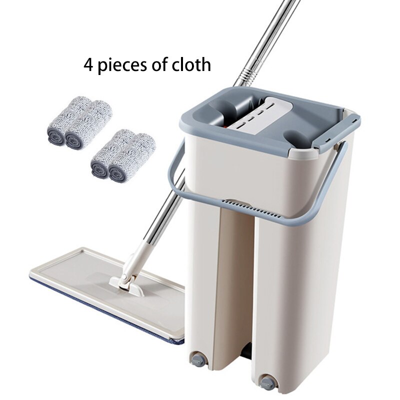Nouvelle vadrouille magique automatique éviter le lavage des mains ultra-mince tissu de nettoyage des fibres maison cuisine plancher en bois paresseux collègues vadrouilles: gray 4pcs