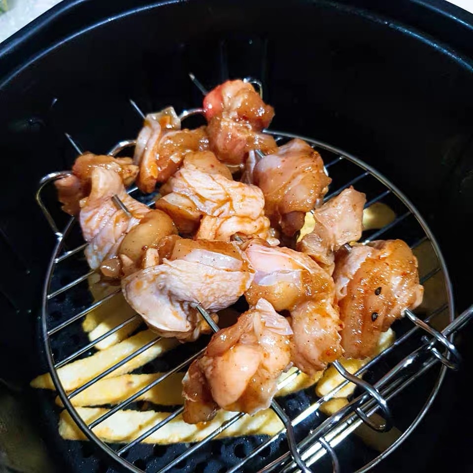 Air Fryer Accessories 8 inch 12pc/set Deep Fryer Baking Basket Pizza Plate Grill Pot Kitchen Tool Fit for Airfryer 4.8QT-7.2QT