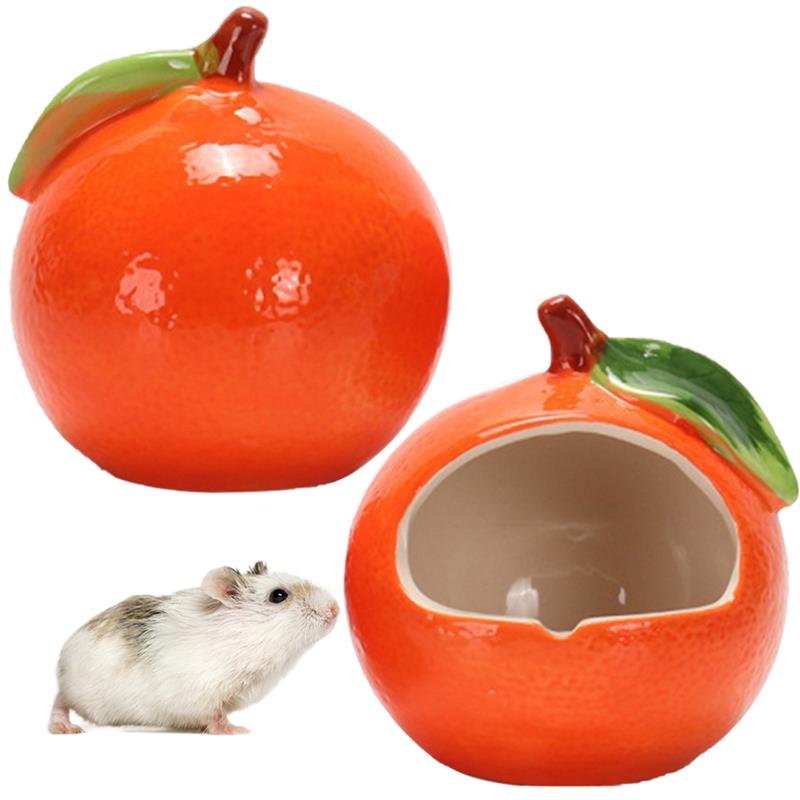 Keramik Hamster Haus Niedlich Obst bilden Kleine Tiere Höhle Kühlung Chinchilla Versteck Igel Nest Eichhörnchen Hamster Zubehör: 3