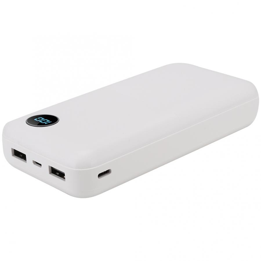 Case voor power bank Draagbare 20000mAh Power Bank Case Externe Batterij Box Met Digitale Scherm poetable diy power bank: WHITE