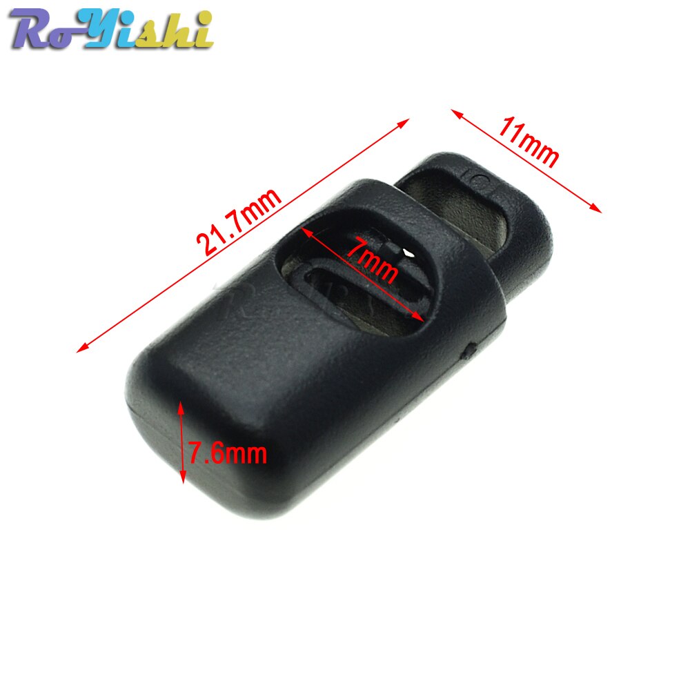 10pcs/pack Cord Lock Toggle Clip Stopper Plastic Black For Bags/Garments: C0089