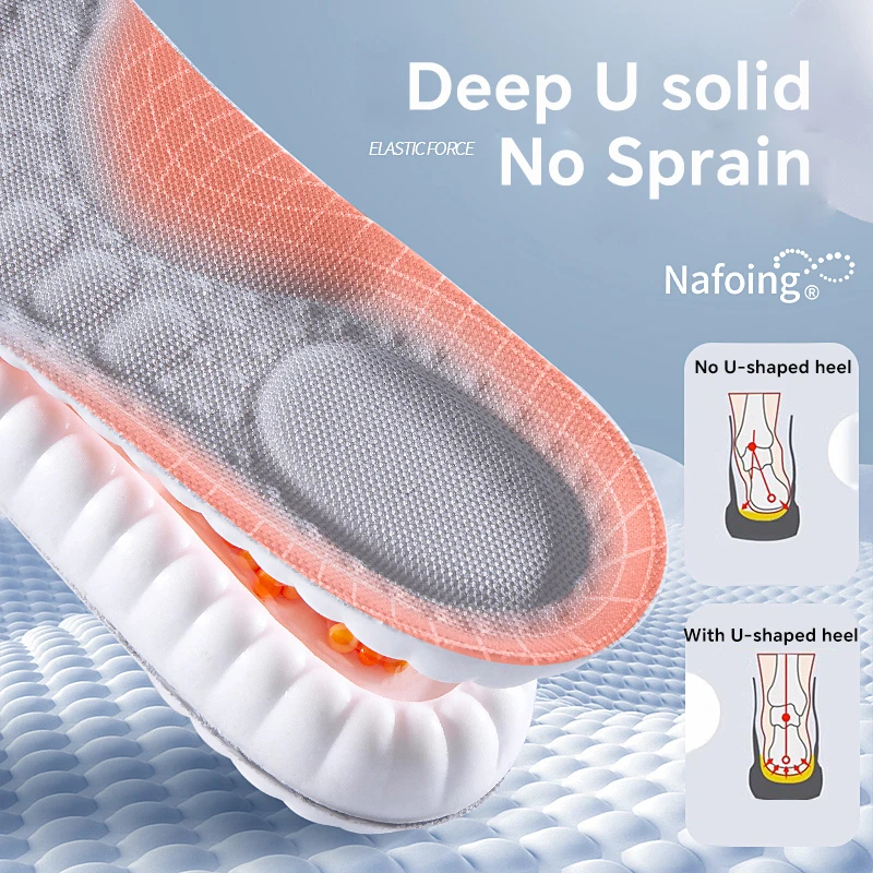 1Pair Air Cushion Sport Insoles Full for Feet PU Sole Soft Breathable Shock Absorption Running Shoes Pad for Arch Support Insole