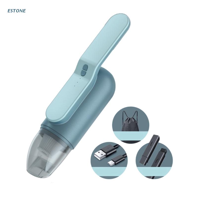 Mini Draadloze Stofzuiger Voor Auto Oplaadbare Cyclone Zuigkracht Stofzuiger Auto-interieur Reiniging Gereedschap N84F: Blue