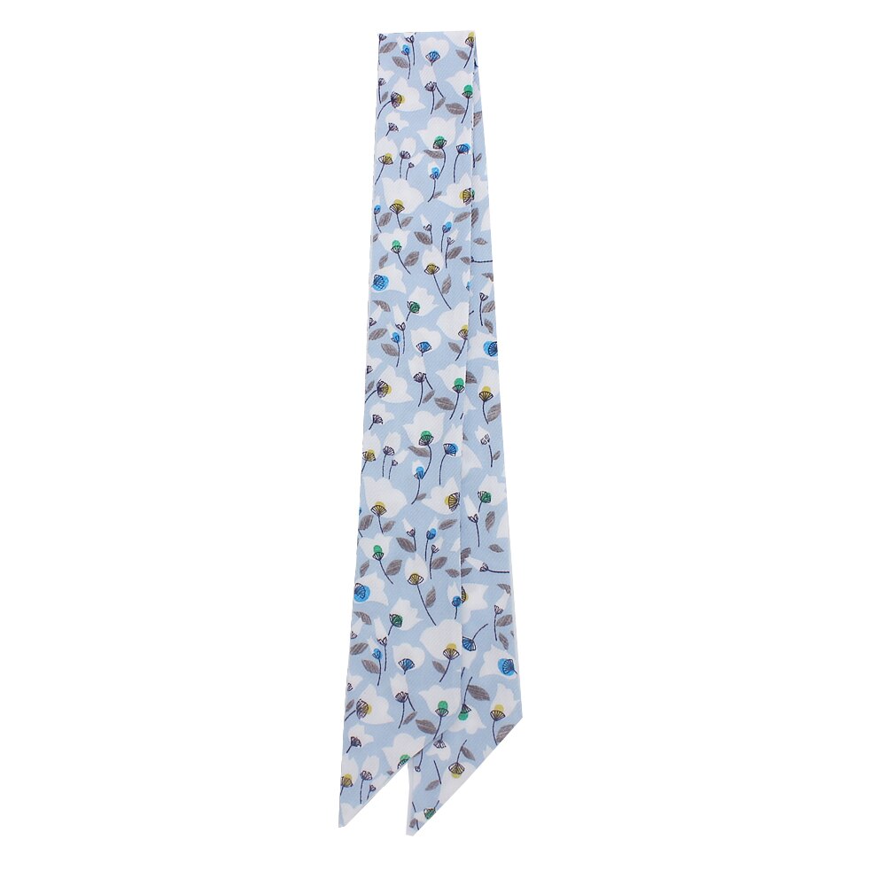 90cm*5cm lange små blomsterprint tynde tørklæde luksus mærke blomster silke tørklæde kvinder taske hoved tørklæder til damer slips