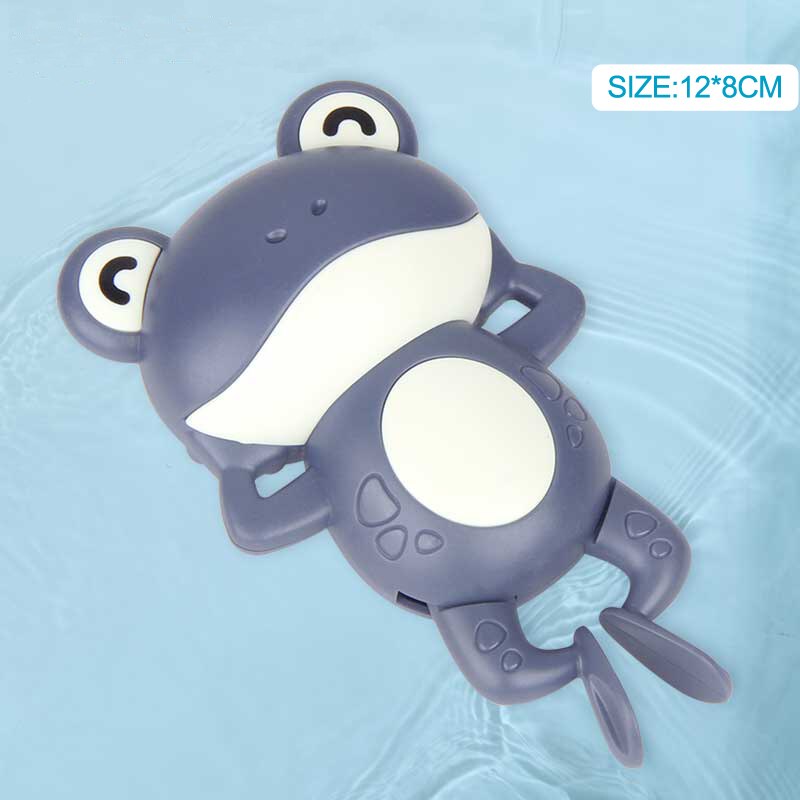 2022 Clockwork Animals Baby Bathing Toys for Kids 2 To 4 Years Old Bathtub Water Game Wind-up Shark Toys for Bebe 0 12 24 Months: Blue Frog